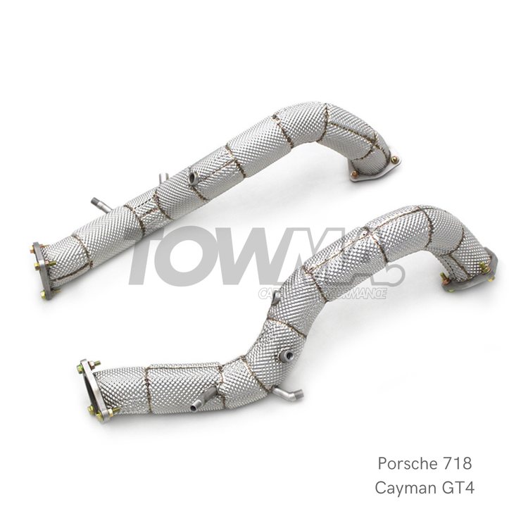 Porsche 718 Cayman GT4 Downpipe Catless High-Flow 4.0