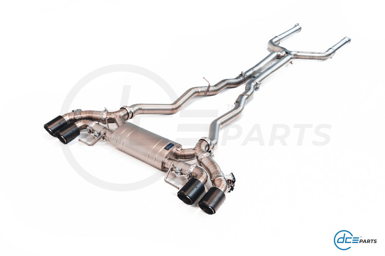 DCE Parts BMW M850i G16 Gran Coupe RVS Titanium Catback Uitlaatsysteem met Kleppen