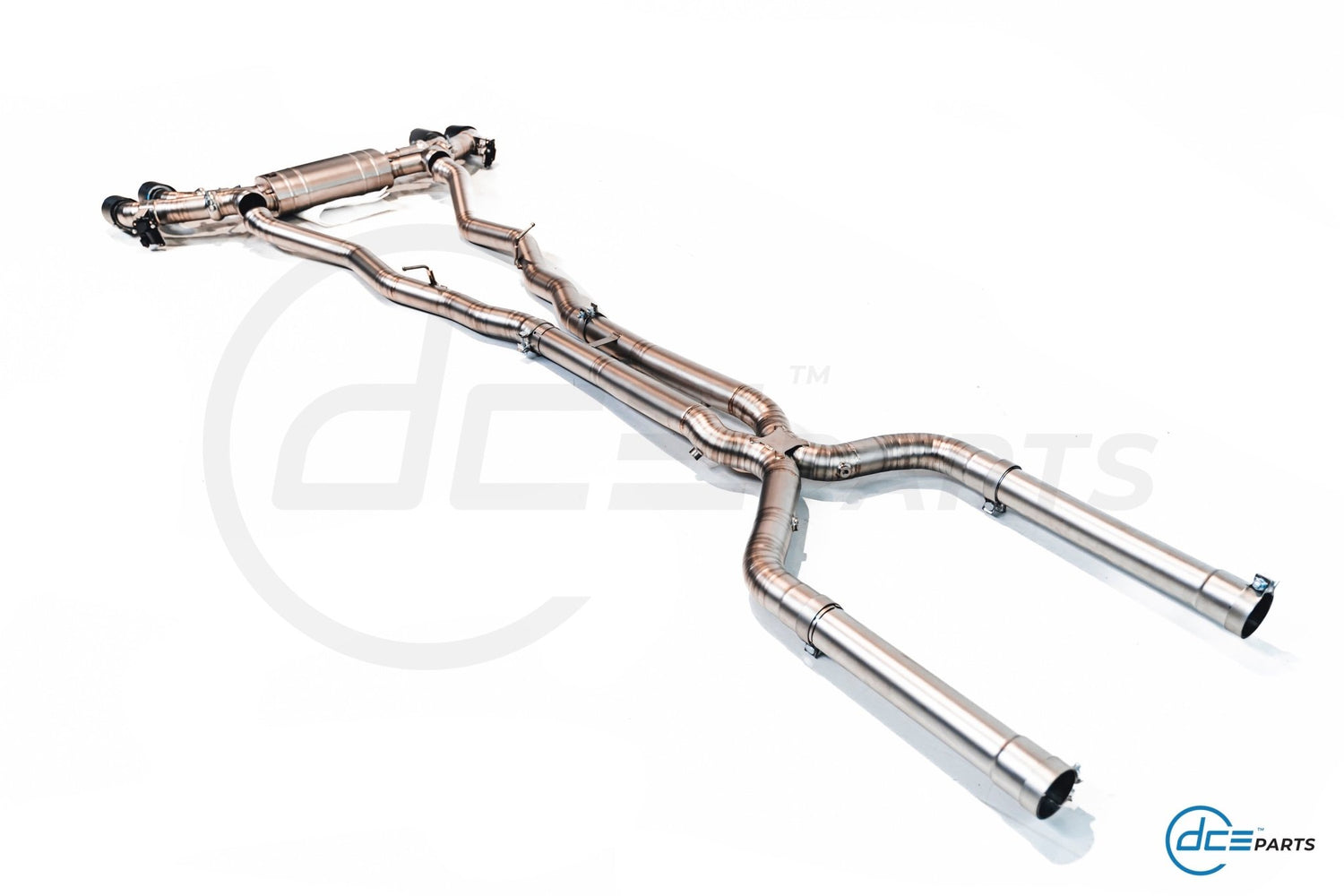 DCE Parts BMW M850i G16 Gran Coupe RVS Titanium Catback Uitlaatsysteem met Kleppen - Unique Domestic Automotive