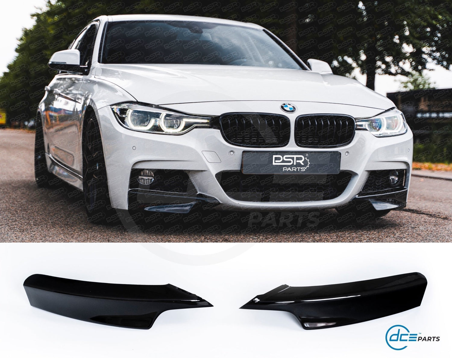 DCE Parts - Splitter Flaps for M - Sport Front Bumper BMW F30 F31 - Gloss Black - Unique Domestic Automotive